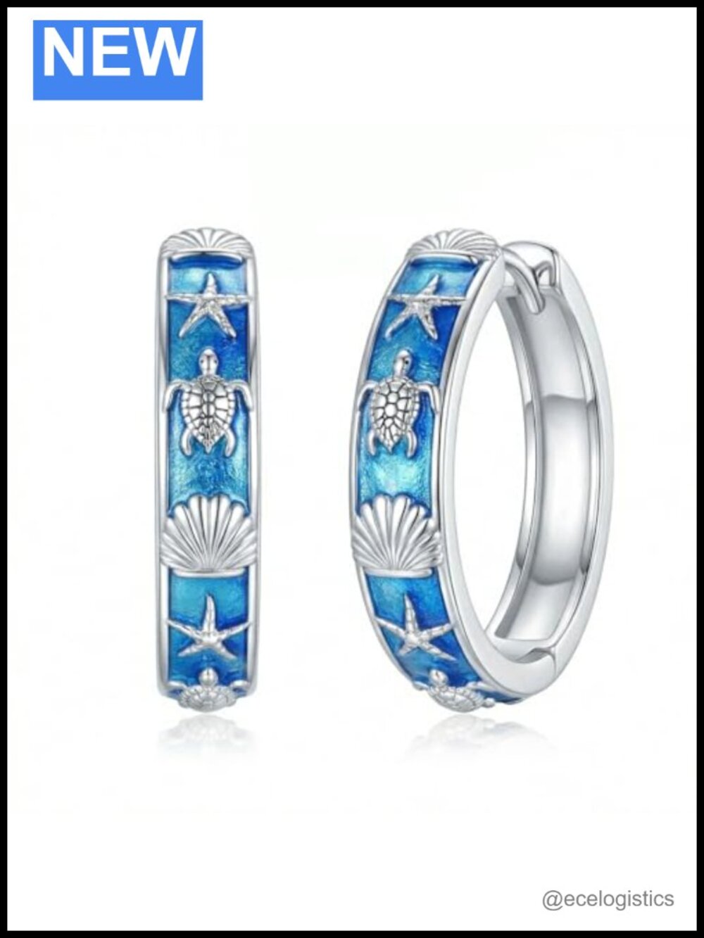 18K White Gold Hoops Huggie Earrings Jewelry Gift for Women